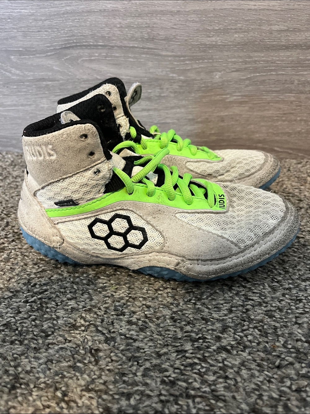 Kid's Rubis Wrestling Shoes -White and Neon Green